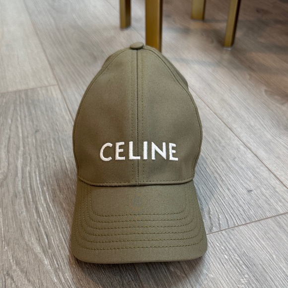 Celine Accessories - Celine olive green baseball hat worn once; size M fits 58 cm head size